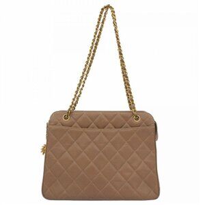 Chanel Chain Quilted Caviar Leather Brown Gold Tote